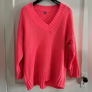Hot pink oversized Aerie chenille sweater